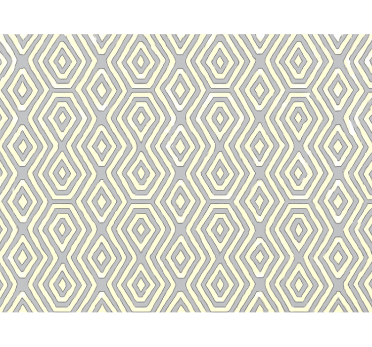 Living room wallpaper geometric blue gold - TenStickers