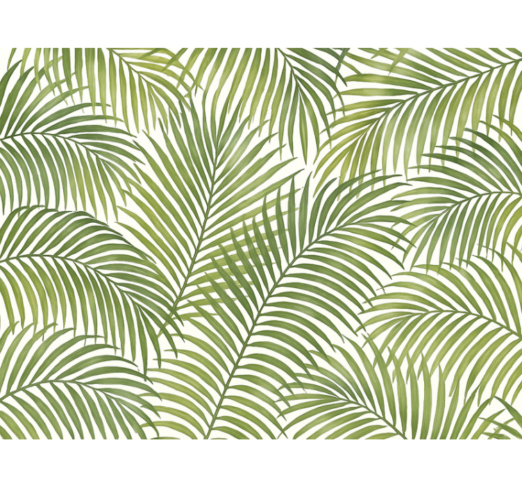 Leaf wallpaper green palm fronds design - TenStickers