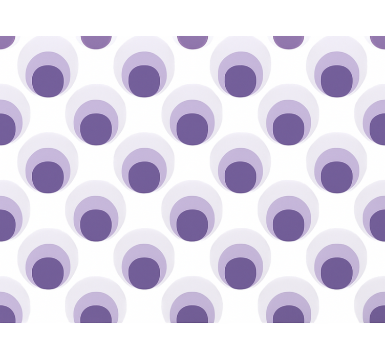 Living room wallpaper purple circles layered design - TenStickers
