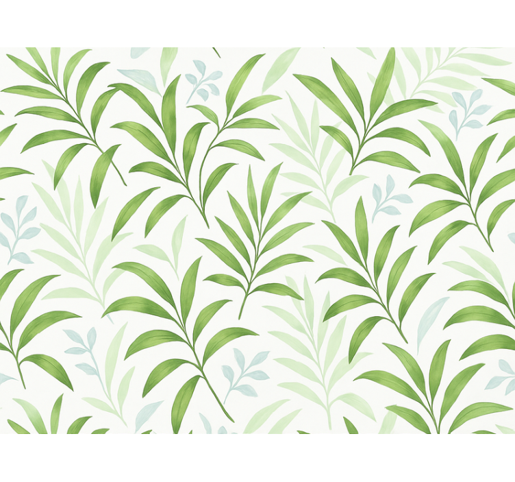 Living room wallpaper simple big green leaves design - TenStickers