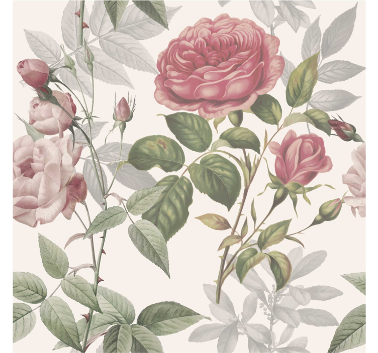 Flower wallpaper with rose design - TenStickers