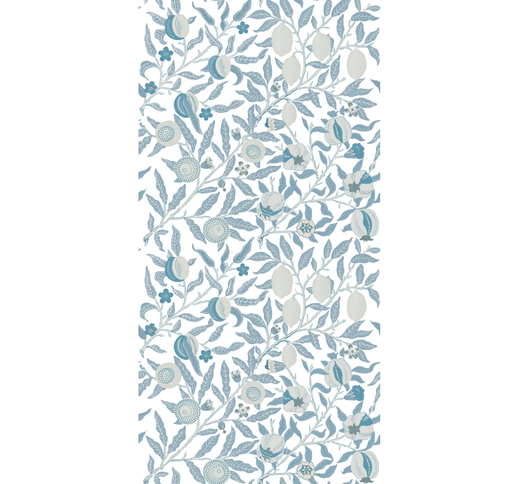 Flower wallpaper in blue victorian style - TenStickers