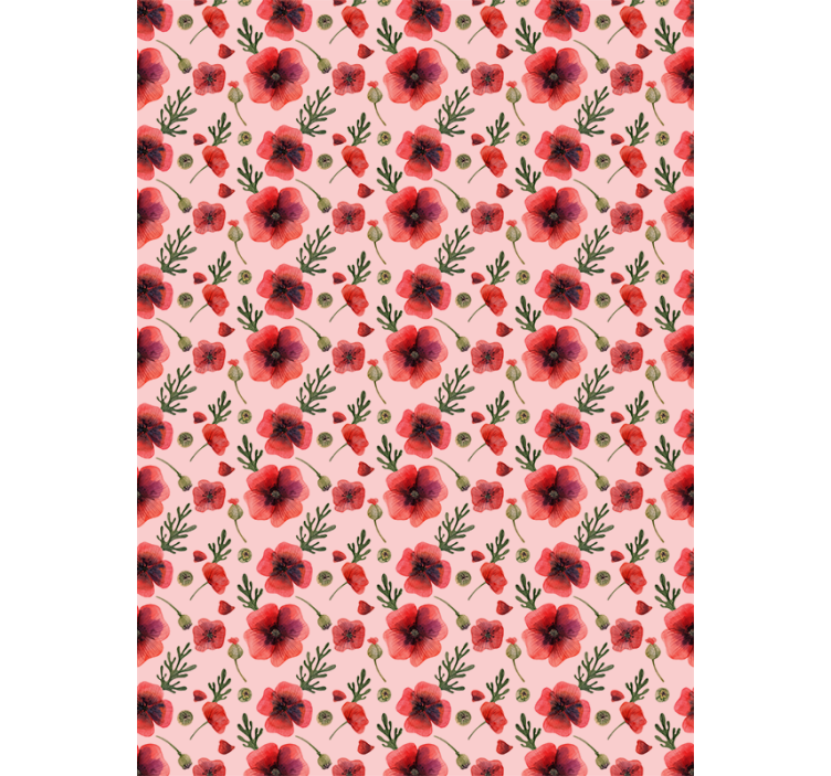 Flower wallpaper watercolor poppies - TenStickers