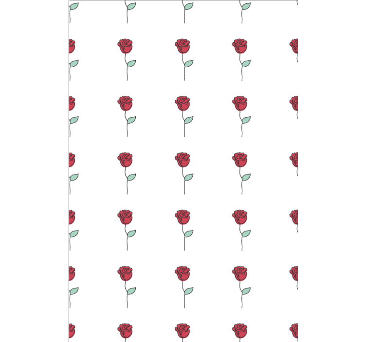 Flower wallpaper cute red rose line art design - TenStickers
