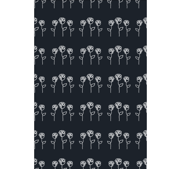 Flower wallpaper minimalist rose line illustration - TenStickers