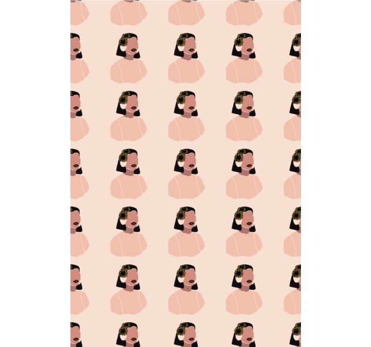 Flower wallpaper lovely woman sunflower face - TenStickers