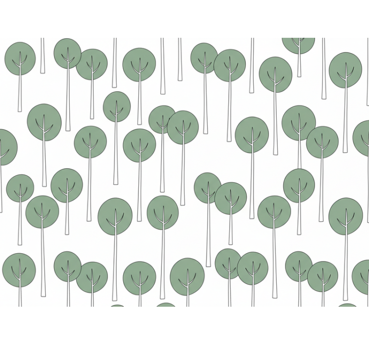 Flower wallpaper minimalistic tree design - TenStickers