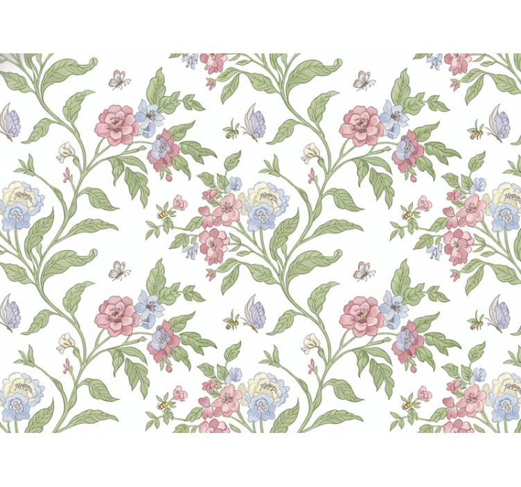 Flower wallpaper light country house design - TenStickers