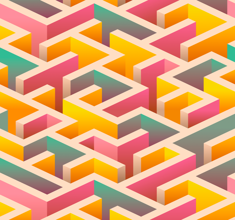 Geometric wallpaper geometric interlock design - TenStickers