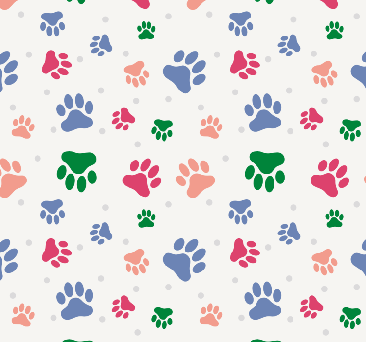 Paw Pattern Decor dog wallpaper - TenStickers