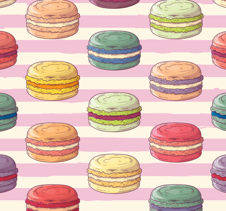 Colorful Macarons Pattern kitchen wallpaper - TenStickers
