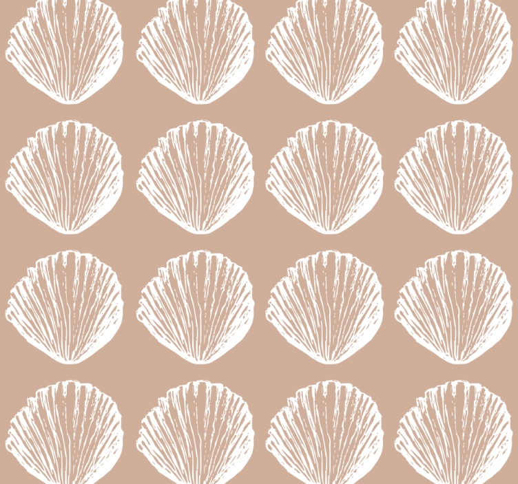 Shell pattern Beige Wallpaper - TenStickers