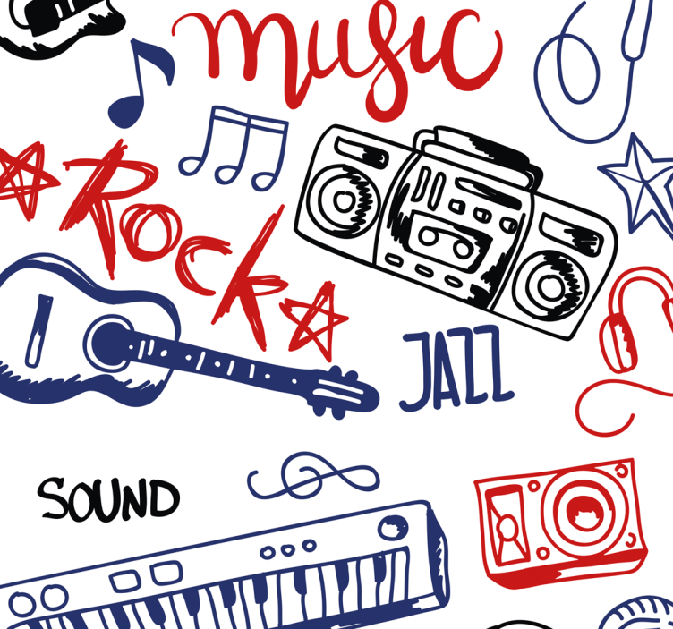 Musical instruments teen bedroom wallpaper - TenStickers