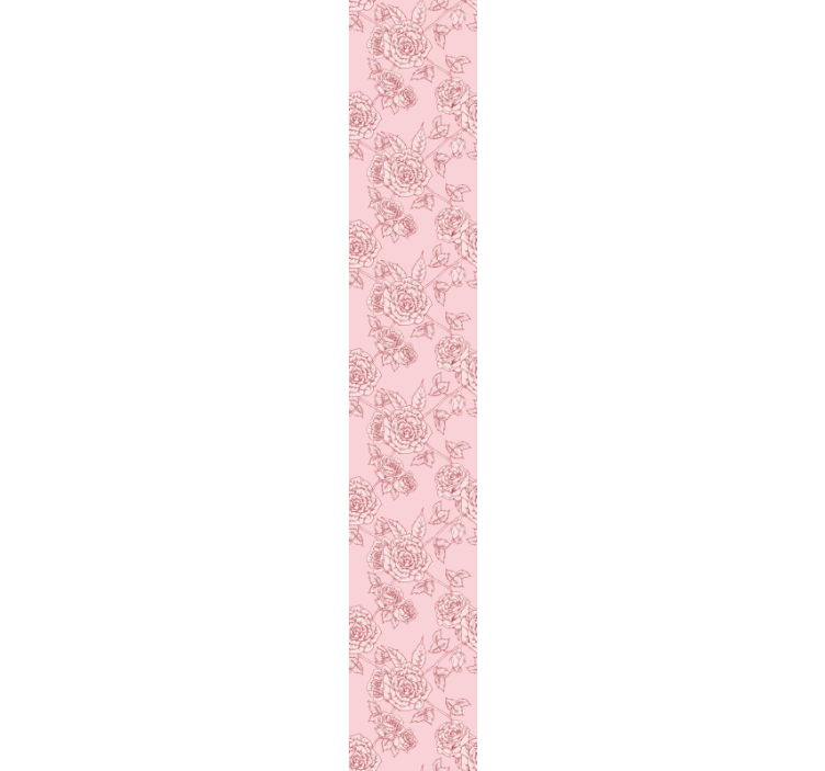 Pink background with red roses flower wallpaper - TenStickers