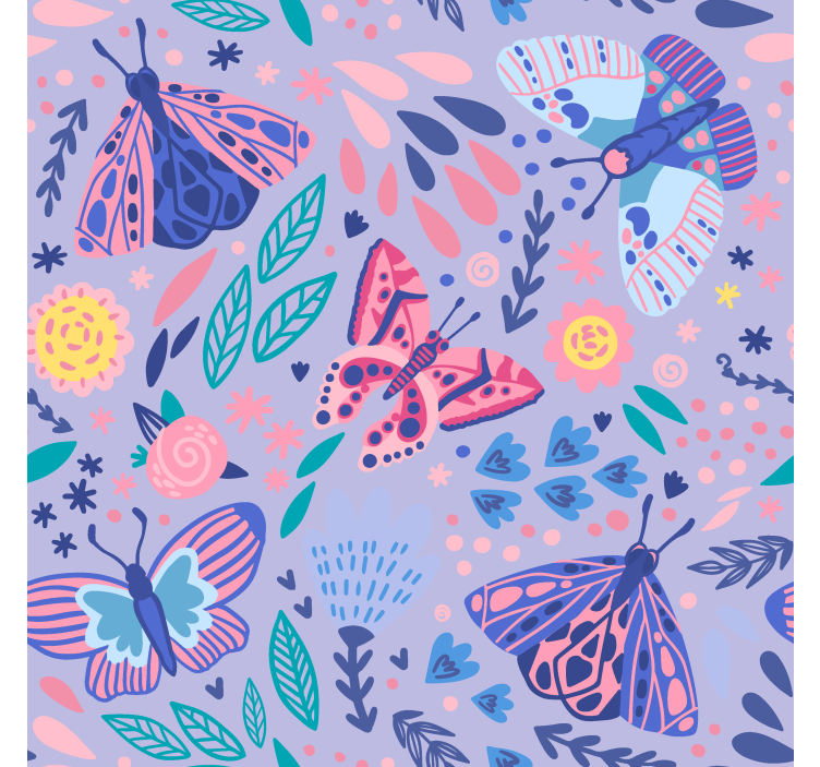 Butterfly wallpaper with butterfly pattern design - TenStickers