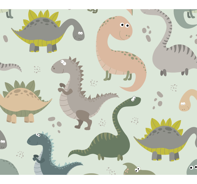 Playful Dinosaur Illustrations dino wallpaper - TenStickers