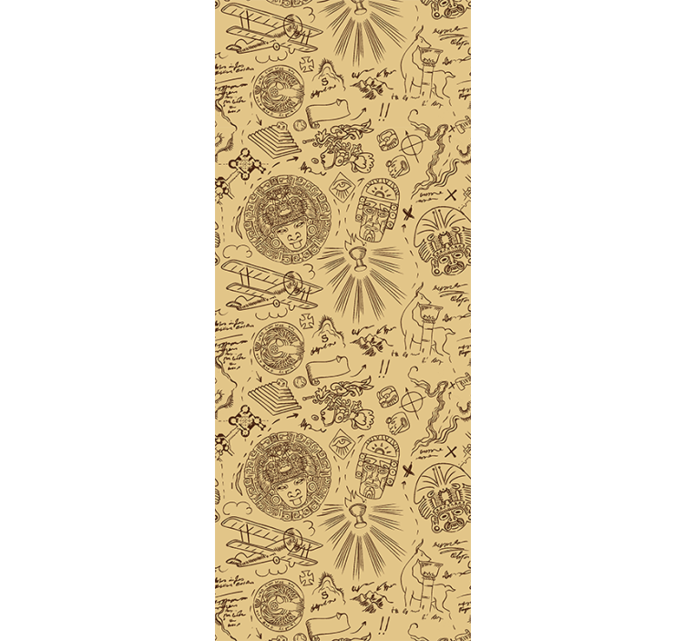 Retro Journey Illustrations vintage wallpaper - TenStickers