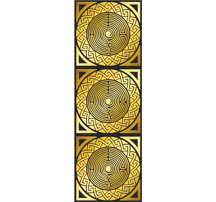 Labyrinthine Symmetry Yellow wallpaper - TenStickers