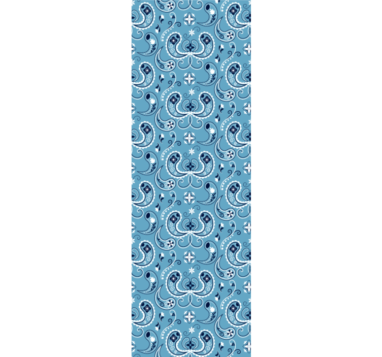 Ornate Tile Motif Blue wallpaper - TenStickers