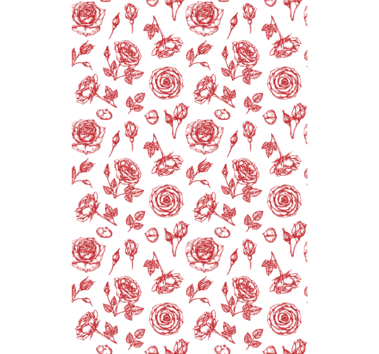 Sketched Floral Pattern flower wallpaper - TenStickers