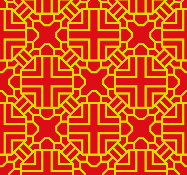 Intricate Lattice Pattern Red wallpaper - TenStickers