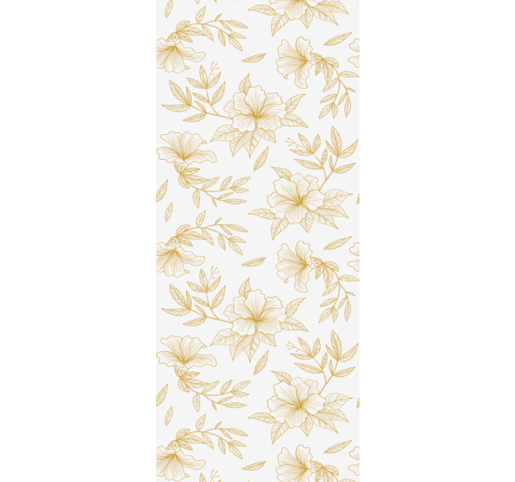 Golden Botanical Grace floral wallpaper - TenStickers
