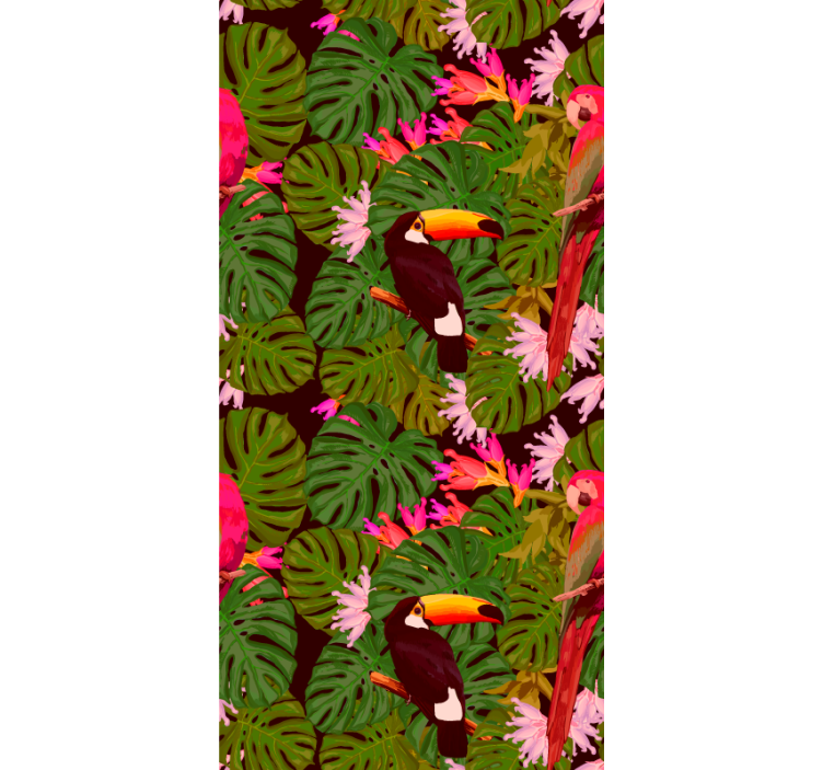 Tropical Toucan Motif jungle wallpaper - TenStickers