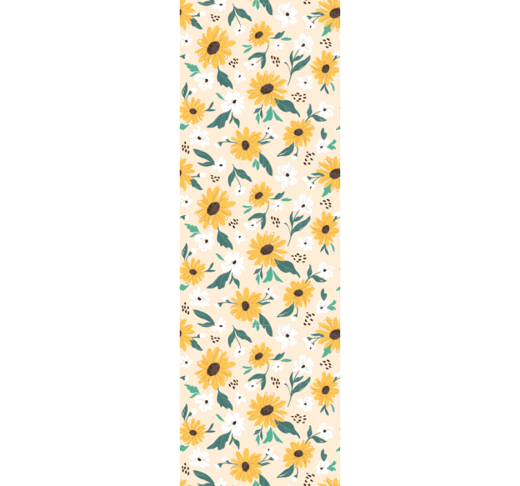 Sunflower Motif flower wallpaper - TenStickers
