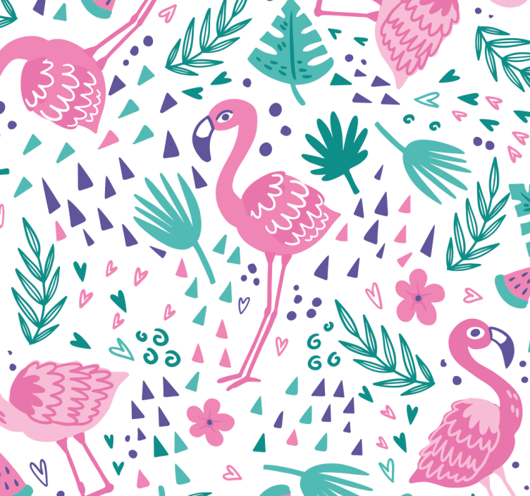 Flamingo pattern  animal wallpaper - TenStickers