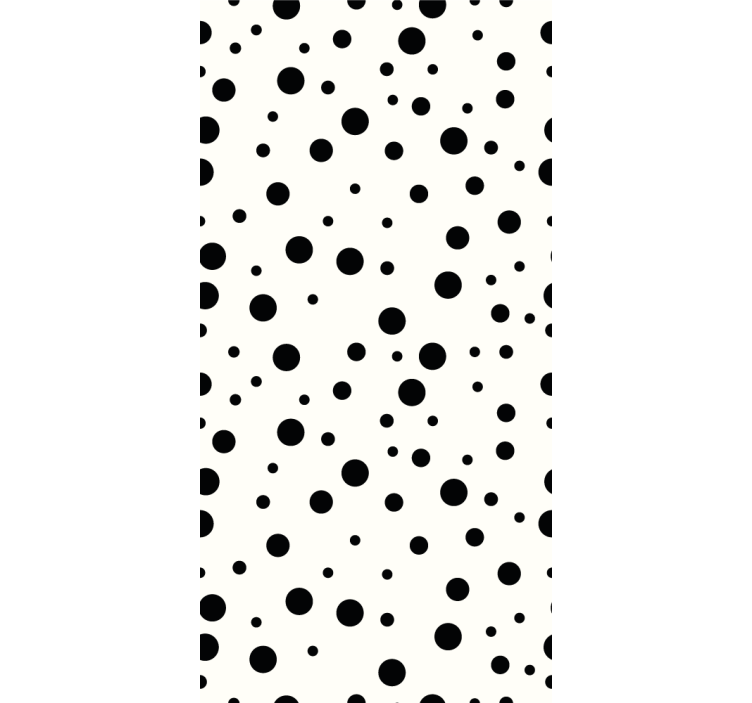 Polka black and white pattern  modern wallpaper - TenStickers