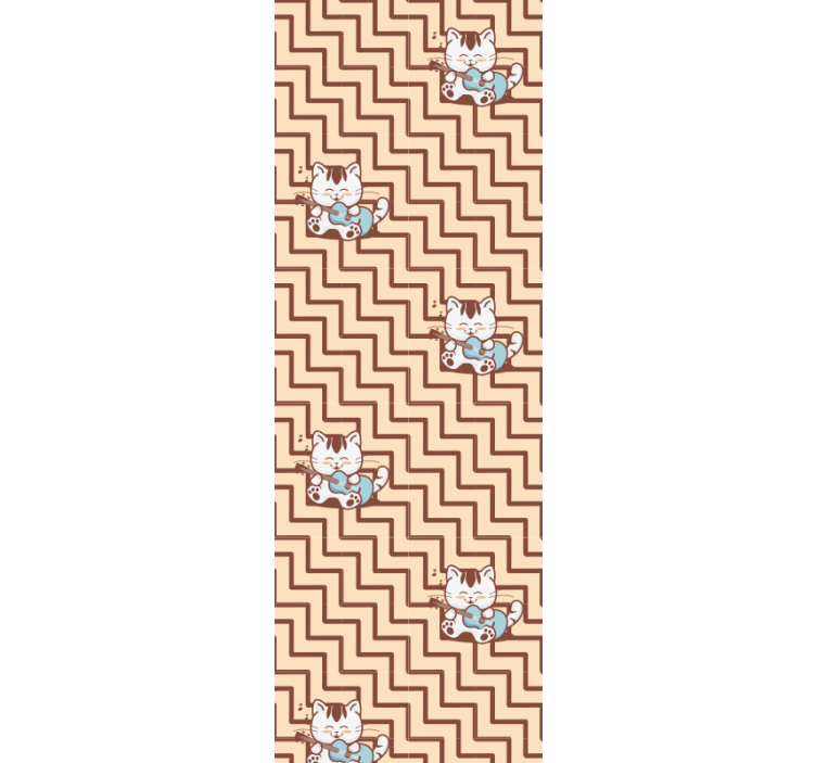 Geometric Feline Motif cat wallpaper - TenStickers