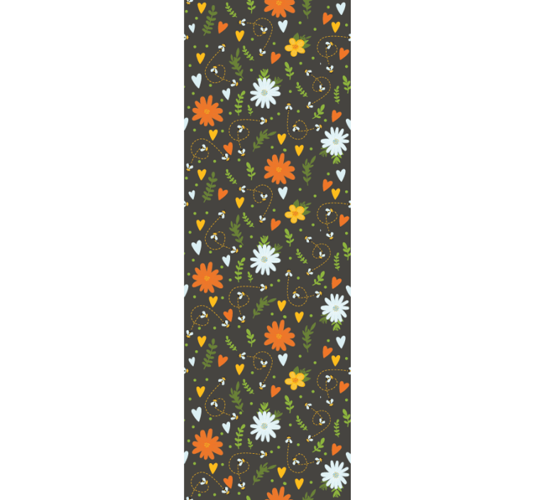 Floral Cheer Motif flower wallpaper - TenStickers