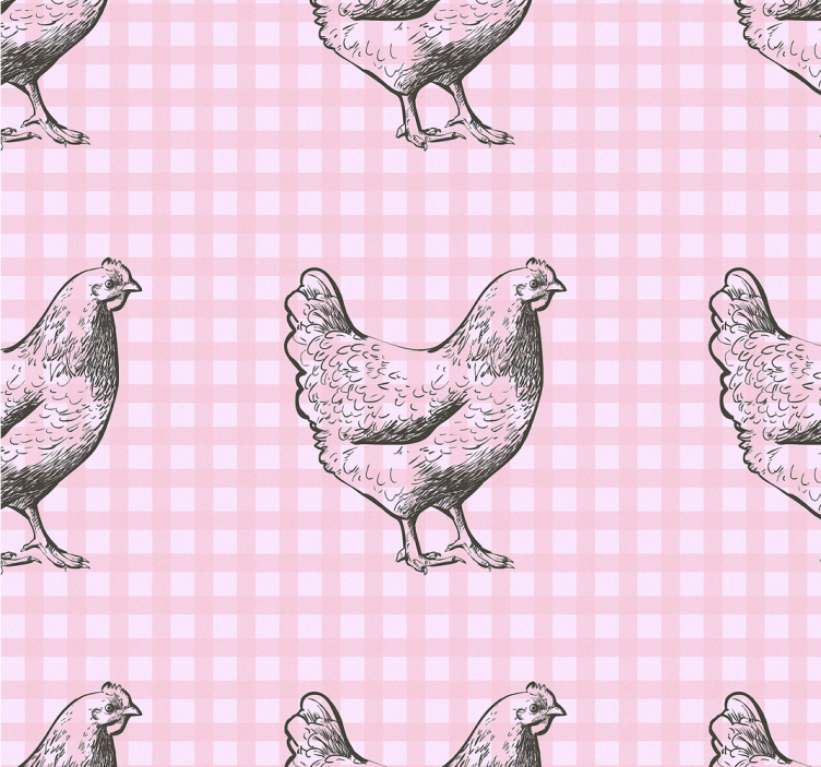 Hen Patterned Decor kitchen wallpaper - TenStickers