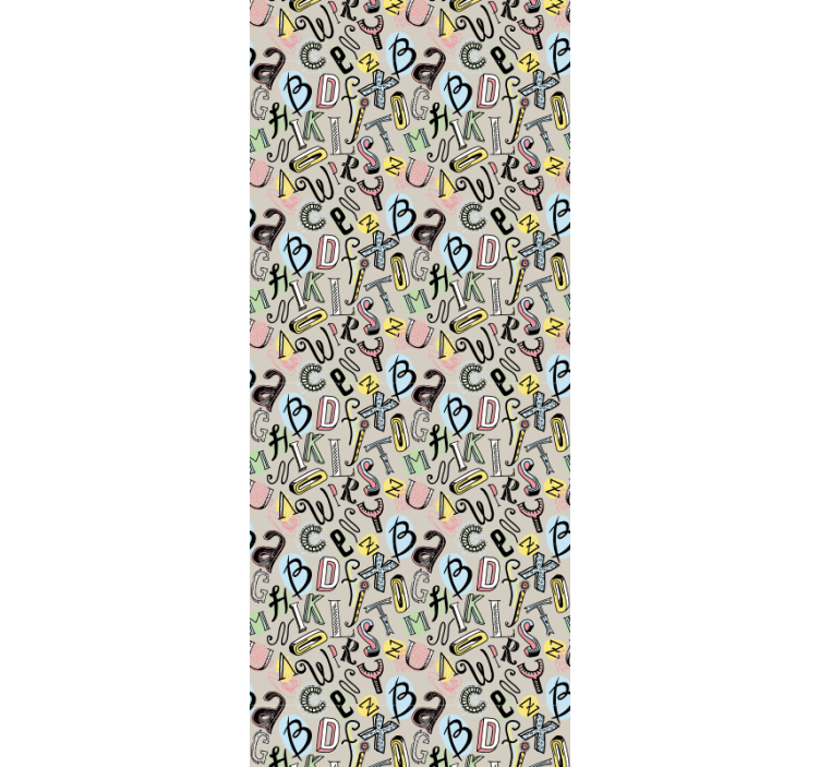 Alphabetic Fun text wallpaper - TenStickers