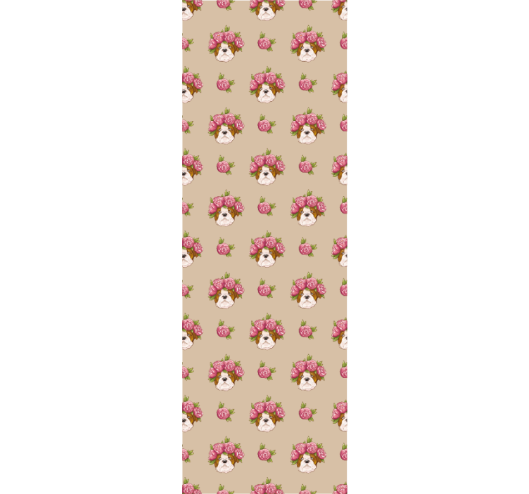 Floral Canine Motif dog wallpaper - TenStickers
