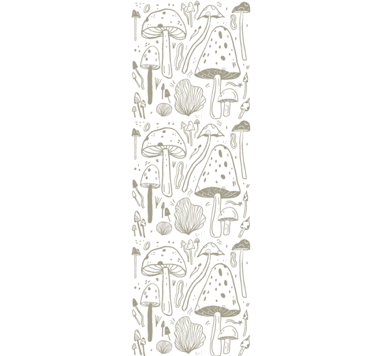 Beige mushrooms pattern Flower Wallpaper - TenStickers