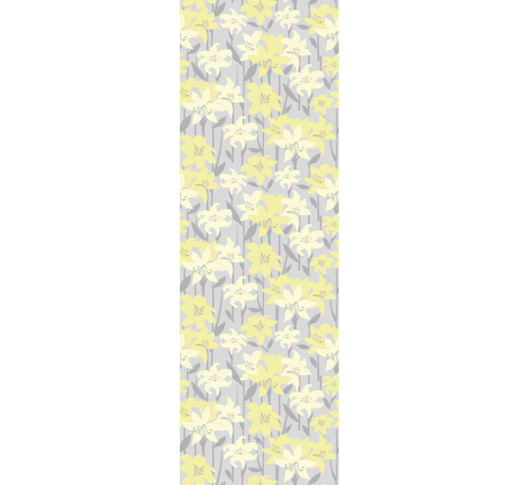 Yellow flowers on a grey background Wallpaper - TenStickers