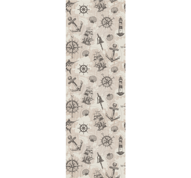 Nautical Vintage Sketch art wallpaper - TenStickers