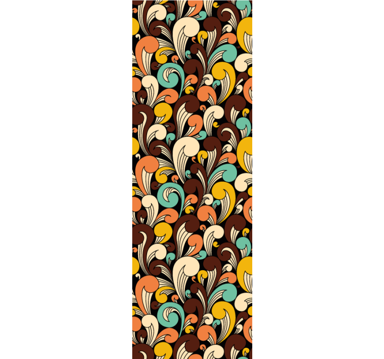 Retro Swirling Motif ornamental wallpaper - TenStickers
