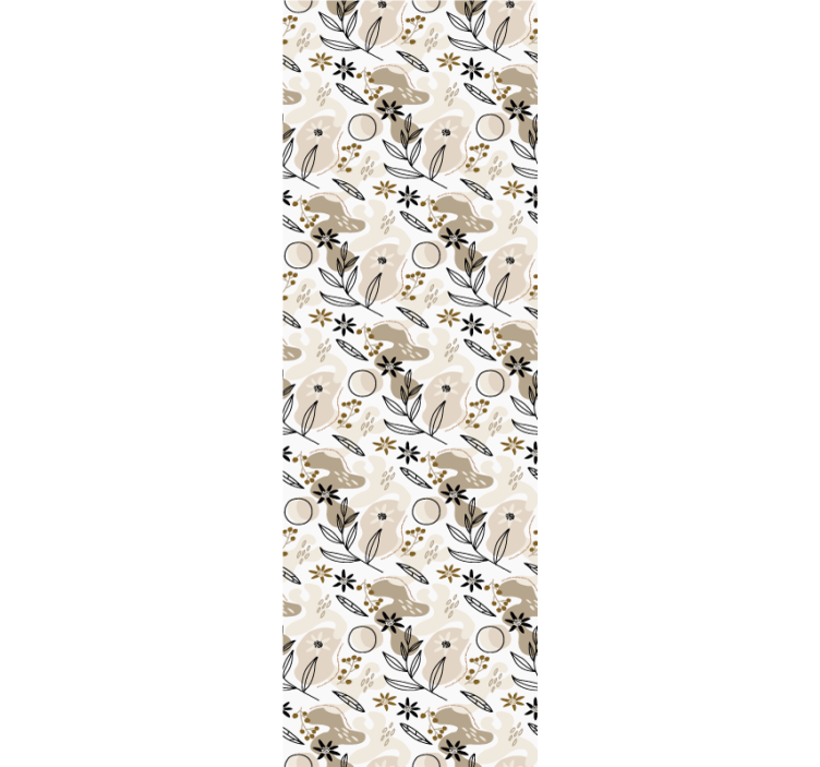 Stylish beige leaves pattern flowery wallpaper - TenStickers