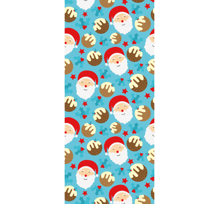 Festive Santa Pattern christmas wallpaper - TenStickers
