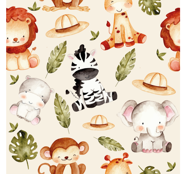 Safari Wildlife Companions animal wallpaper - TenStickers