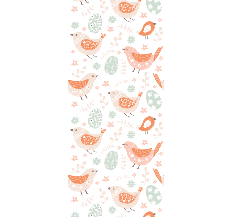 Minimalistic nordic birds Childrens Wallpaper - TenStickers