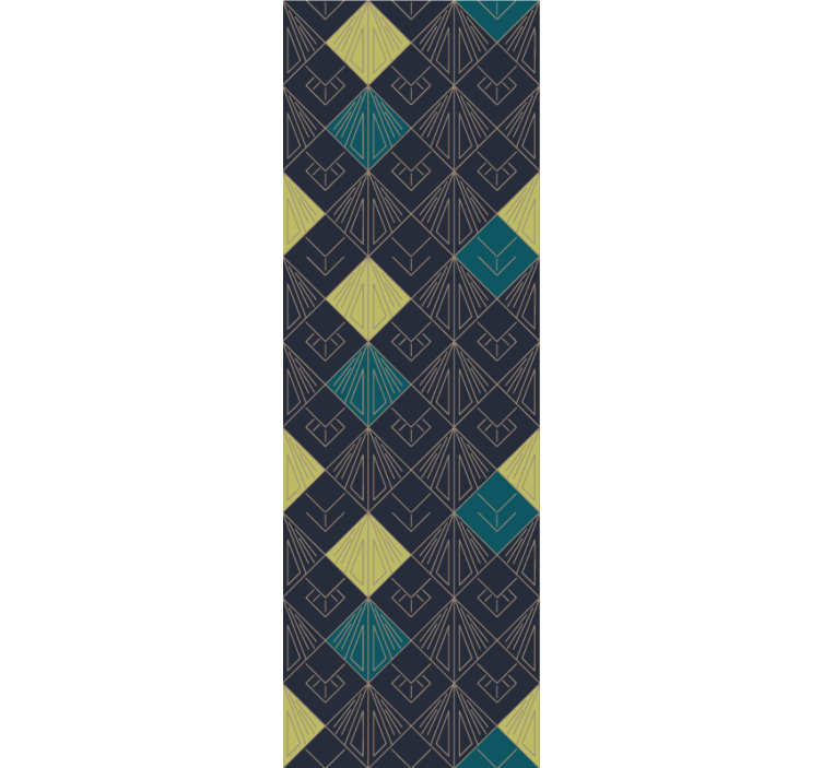 Gray and light blue art deco Rustic Wallpaper - TenStickers
