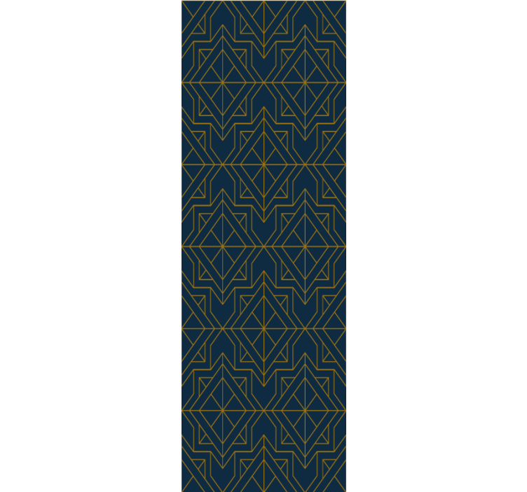 Elegant art deco deep blue Ornamental wallpaper - TenStickers