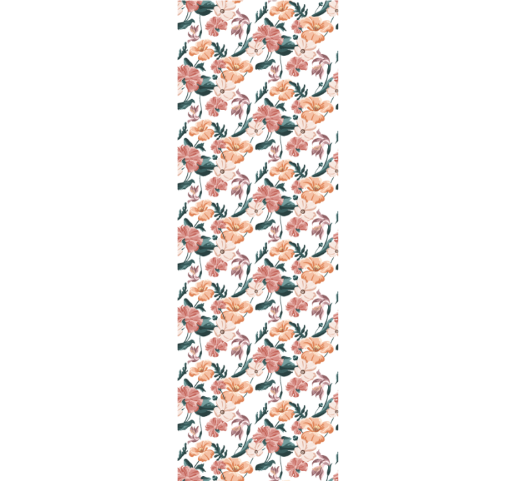 Floral Repetition flower wallpaper - TenStickers