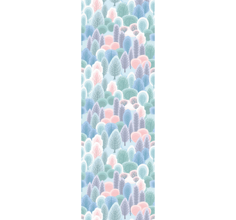 Pastel color winter forest  nursery wallpaper - TenStickers