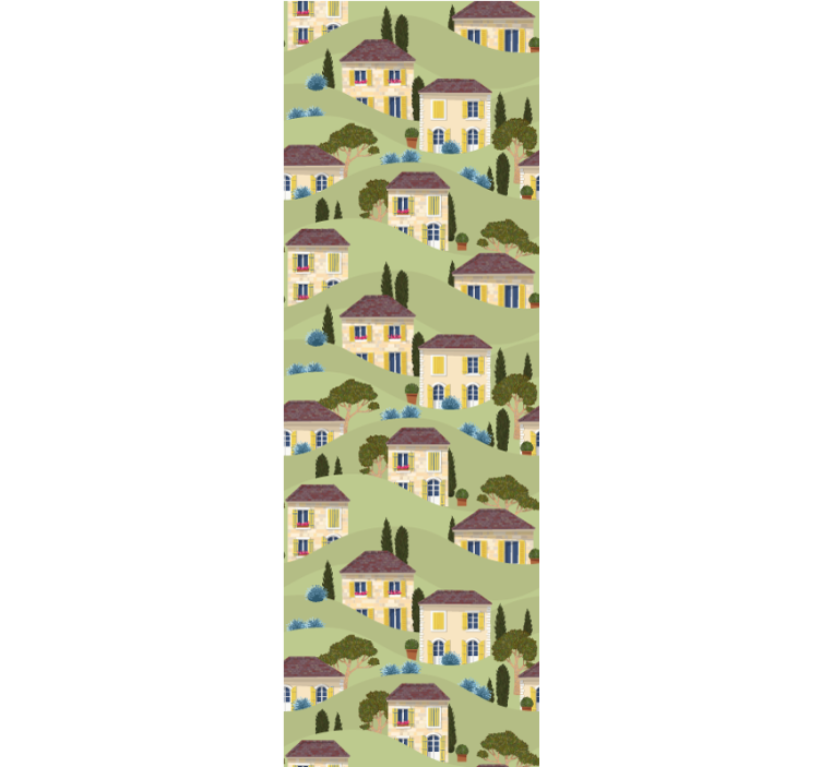 City ​​in miniature pattern wallpaper - TenStickers