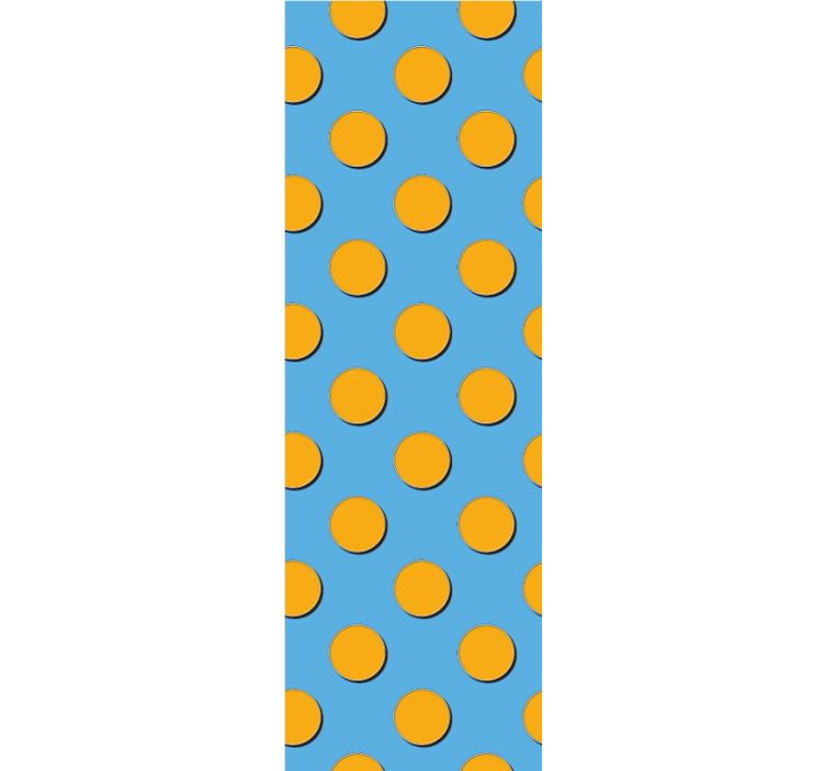 Wallpaper polka dots orange dots on blue background - TenStickers