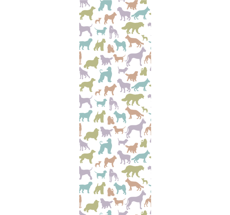 Colorful silhouettes dog wallpaper - TenStickers